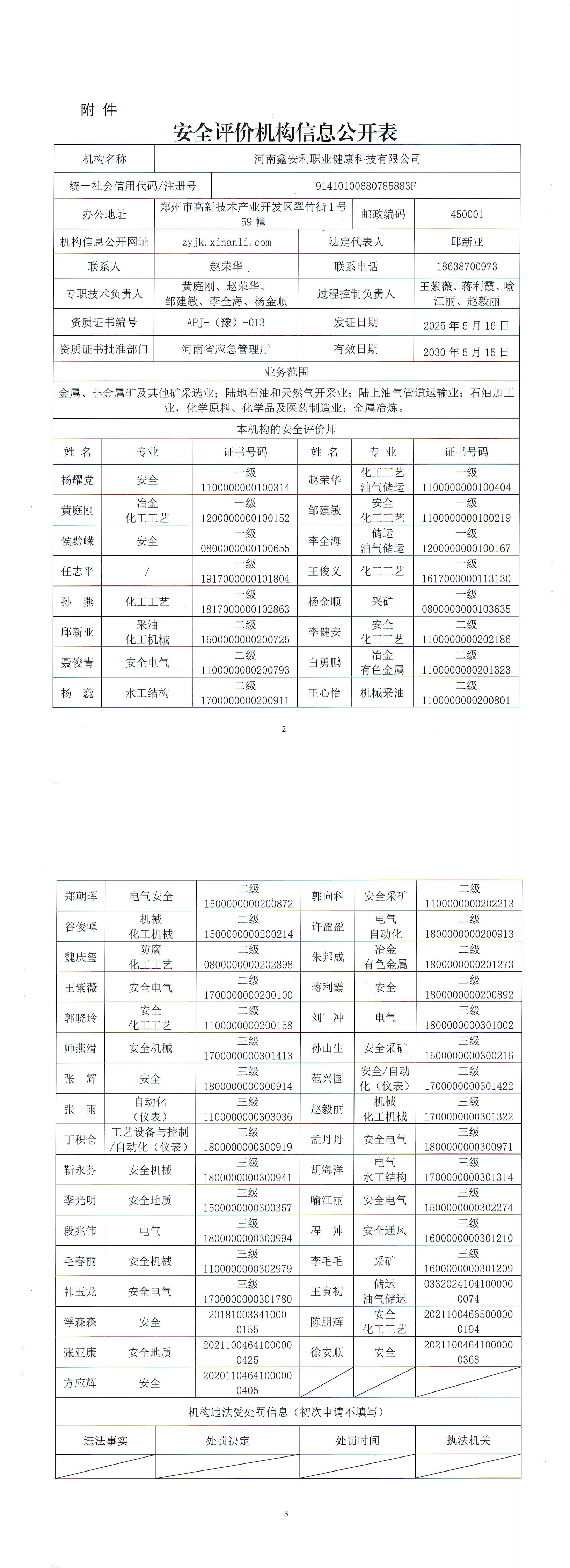 河南省安全生产行政许可公告 〔2025〕19号