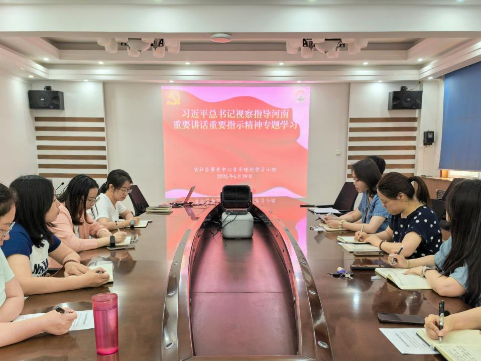 把历史视角、战略思维，都落实到具体行动上来 ——省社会事业中心青年理论学习小组学习习近平总书记  在河南考察时的重要讲话精神