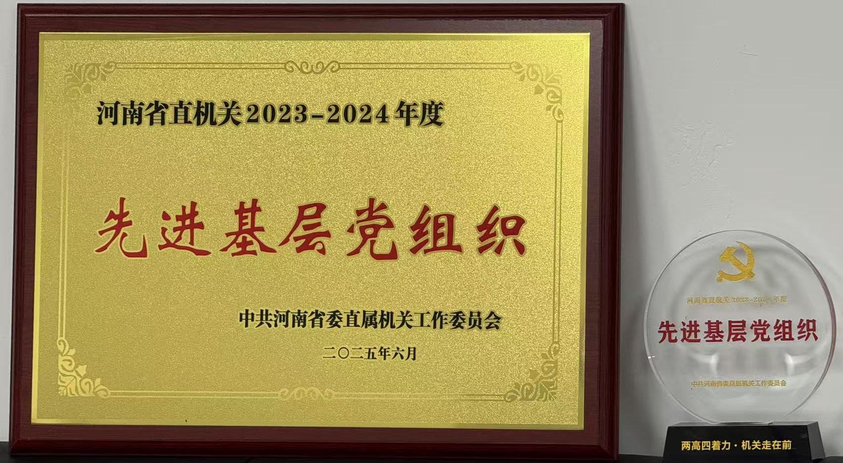 省政府投资项目代建中心党支部<br>荣获“河南省直机关先进基层党组织”称号