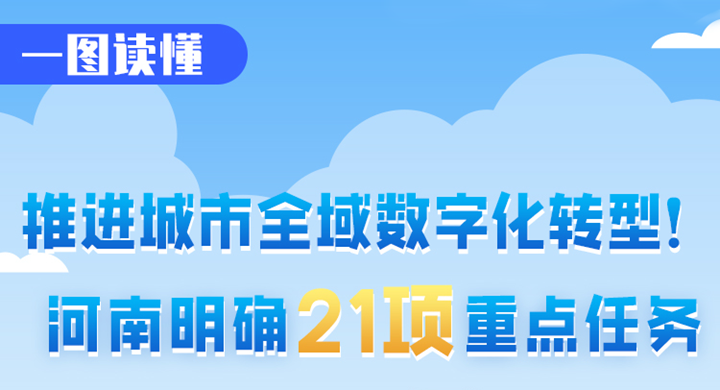 一图读懂丨推进城市全域数字化转型！河南部署21项重点任务
