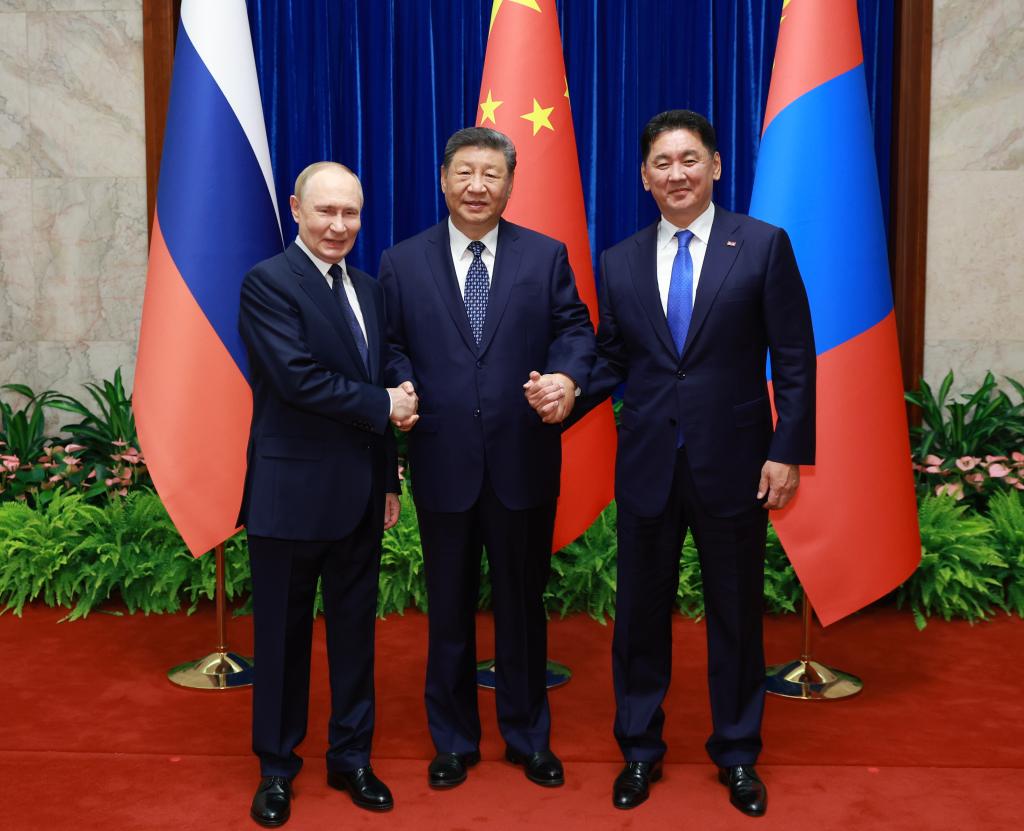 Xi calls for enhancing political mutual trust, cooperation among China, Russia, Mongolia