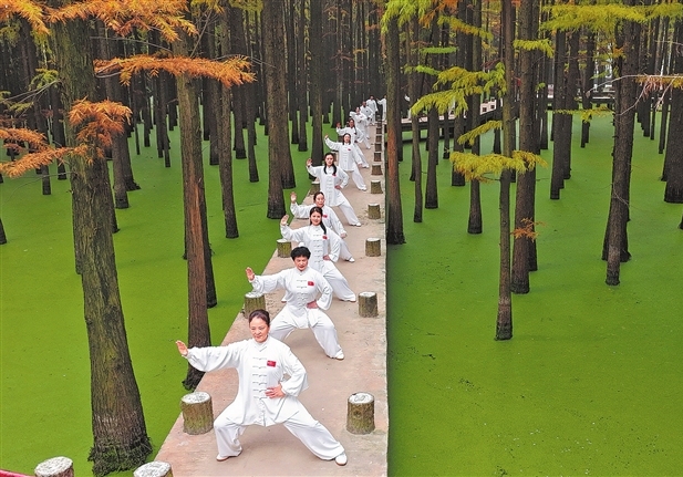 Tai Chi enthusiasts at Beihu Park