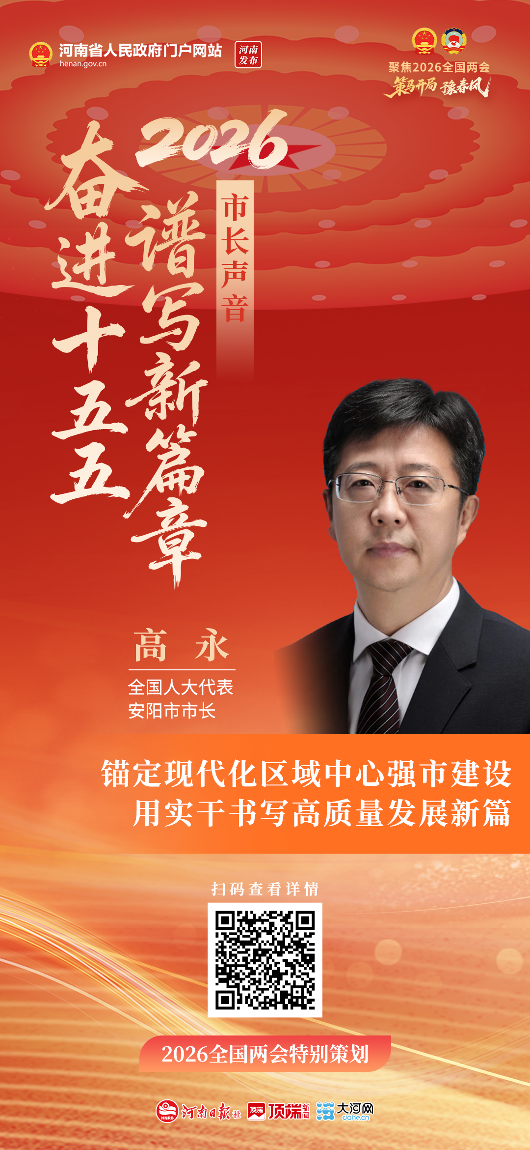 市长声音丨全国人大代表、安阳市市长高永:锚定现代化区域中心强市建设 用实干书写高质量发展新篇