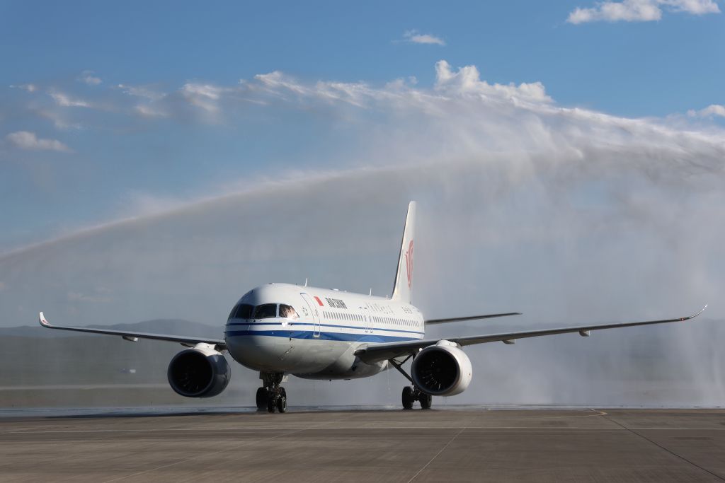 Milestone for China's homegrown aircraft with 1st int'l commercial flight